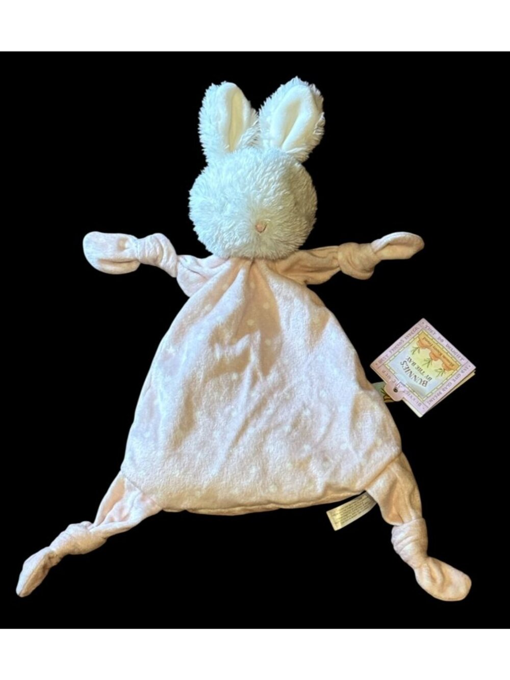 Bunnies By The Bay Blossom Knotty Friend Plush Bunny Lovey Light Pink Polka Dot